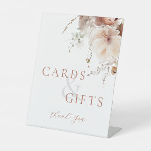 Blush Pink Floral Cards And Gifts Wedding Pedestal Sign