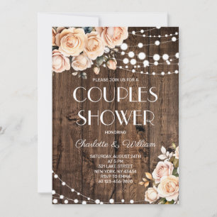 Blush Pink Floral Couples Shower Invitation