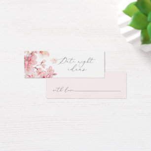 Blush pink floral date night ideas card