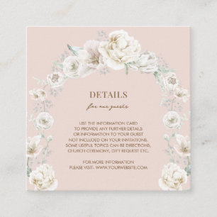 Blush Pink Floral Dream Wedding Details Enclosure Card
