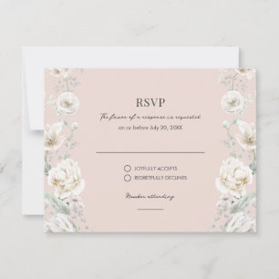 Blush Pink Floral Dream Wedding RSVP Card