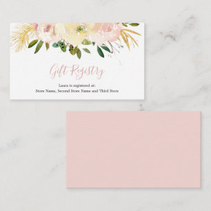 Blush Pink Floral Elegant Baby Shower Enclosure Card
