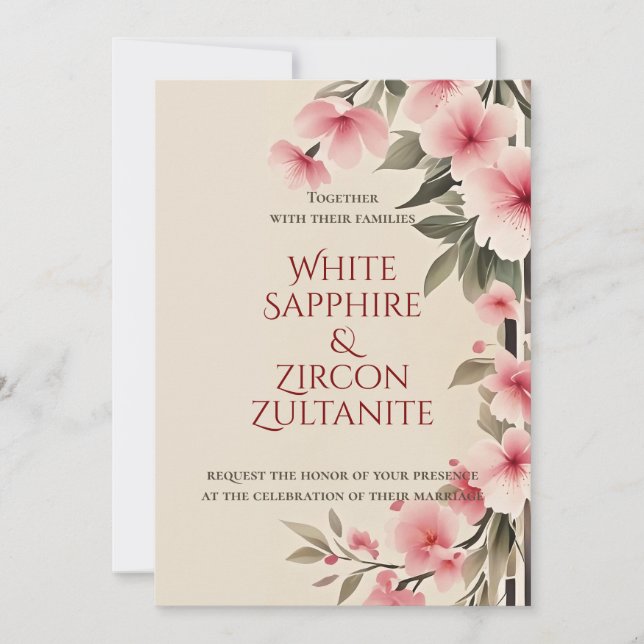 Blush Pink Floral Elegant Wedding Invite (Front)