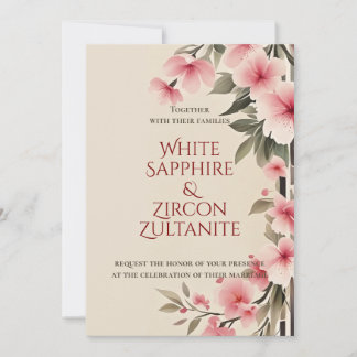 Blush Pink Floral Elegant Wedding Invite