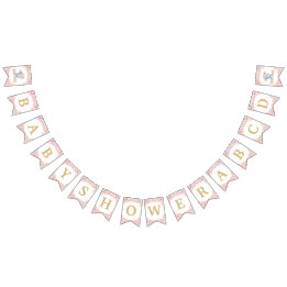 Blush Pink Floral Elephant Baby Shower Birthday Bunting