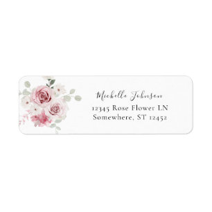 Blush Pink Floral & Eucalyptus Return Address 2