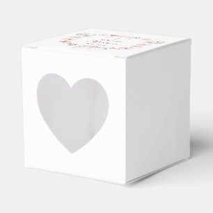 Blush Pink Floral Frame Baptism Heart Favour Box