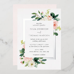 Blush Pink Floral Frame Wedding