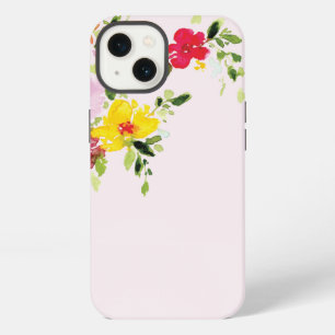 Blush pink floral garden watercolor iPhone 13 case