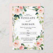 Blush Pink Floral Geometric Botanical Wedding