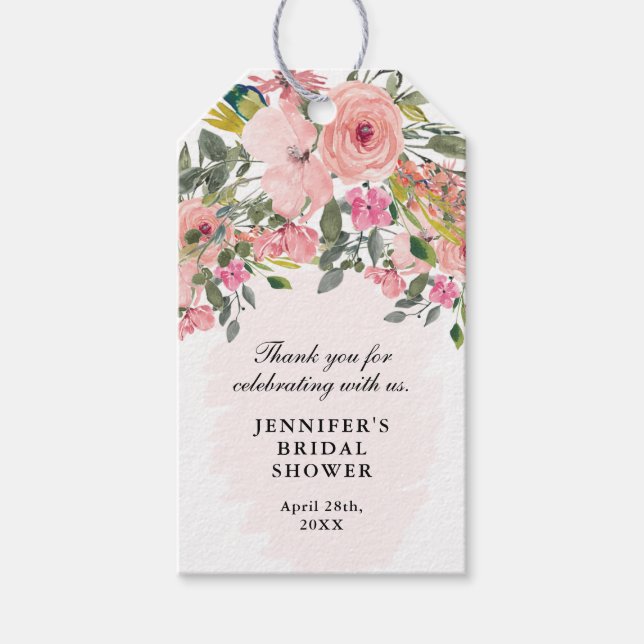 Blush Pink Floral Gift Tags (Front)