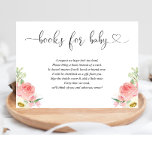 Blush pink floral girl baby shower book request enclosure card<br><div class="desc">For more advanced customisation of this design,  simply select the "Customise It" button above!</div>