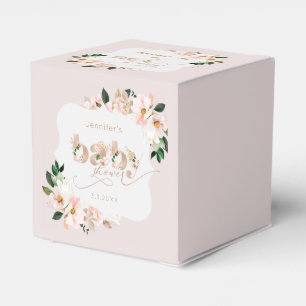 Blush pink floral girl baby shower Bracket Favour Box