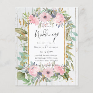 Blush Pink Floral Greenery Boho Wedding