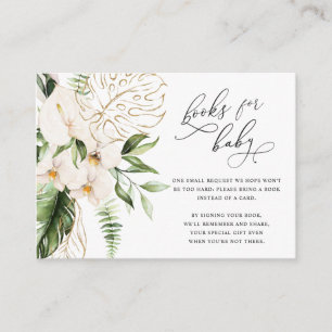Blush Pink Floral Greenery Girl Books For Baby Enclosure Card