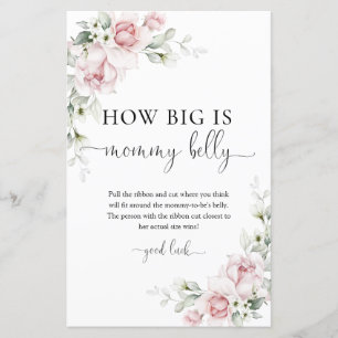 Blush Pink Floral How Big is Mummy's Belly Game