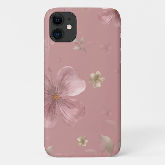 Blush pink floral iphone 11 case (Back)