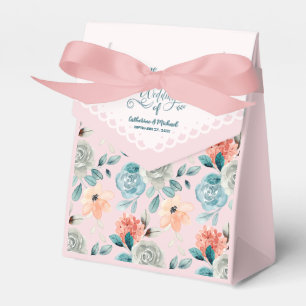 Blush Pink Floral Lace Wedding Calligraphy Favour Box