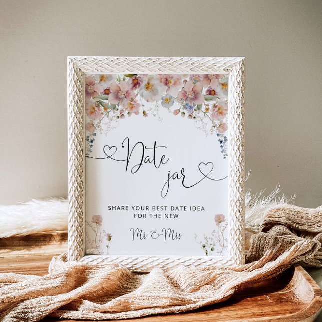 Blush Pink Floral Lemon Date Jar Bridal Shower Poster (Creator Uploaded)