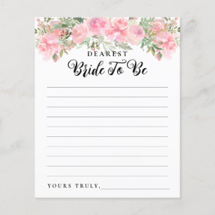 Blush Pink Floral Letter Bride To Be Bridal Shower