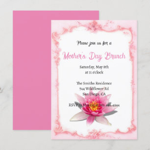 Blush Pink  Floral Mother's Day Brunch Invitat Invitation