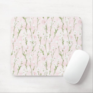 Blush Pink Floral Mouse Mat