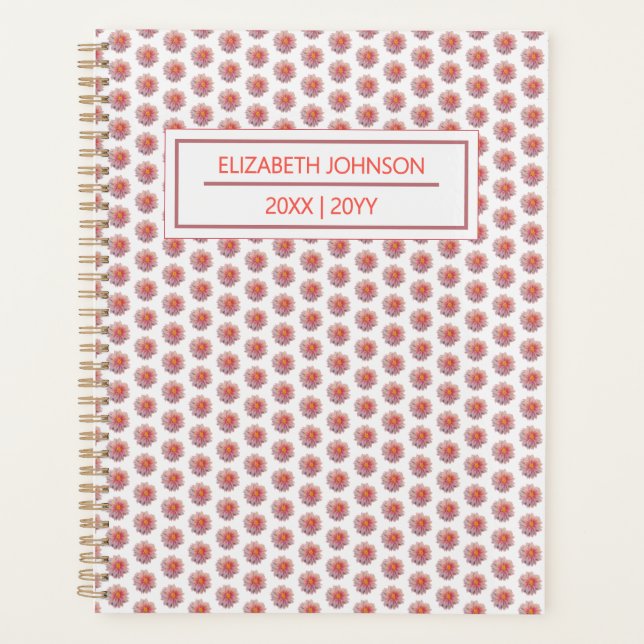 Blush Pink Floral Pattern Daily Planner (Front)