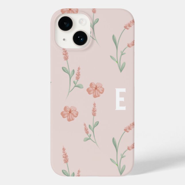 Blush Pink Floral Pattern I Phone case (Back)