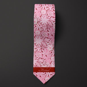 Blush Pink Floral Pattern Tie