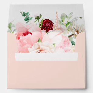 Blush Pink Floral Personalised Return Address Envelope