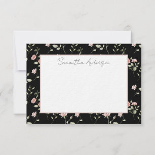Blush Pink Floral Personalized Card