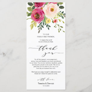 Blush Pink Floral, Place Setting Thank You Cards