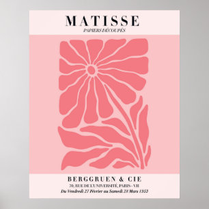 Blush Pink Floral Poster Matisse Style Wall Art