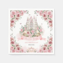 Blush Pink Floral Princess Castle Storybook Book