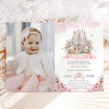 Blush Pink Floral Princess Castle Storybook Photo