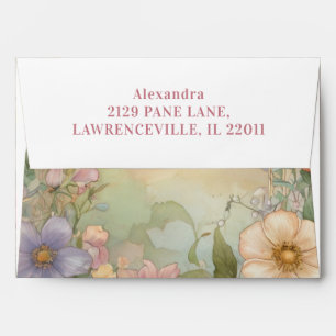 Blush Pink Floral Quinceanera Celebration Envelope