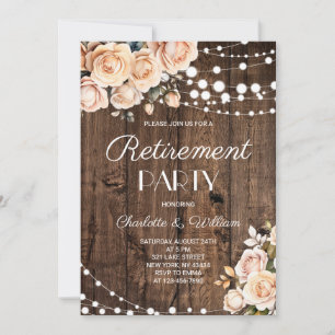 Blush Pink Floral Retirement Party Invitation