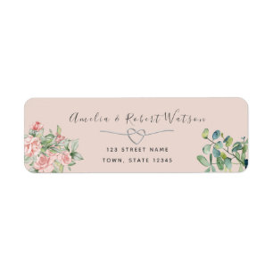 Blush Pink Floral Return Address Label