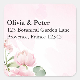 Blush Pink Floral Return Address Label
