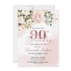 Blush pink floral rose gold boho 90th birthday