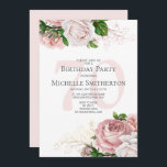 Blush Pink Floral Roses White 70th Birthday Invitation<br><div class="desc">Elegant modern botanical blush pink watercolor floral (roses) and greenery on white garden-theme 70th birthday party invitation.  Text,  font,  font size and colour are completely customisable,  so this card can be customised to perfectly suit your needs.</div>