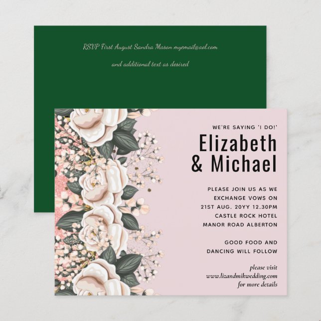 Blush Pink Floral Sage Wedding Budget (Front/Back)