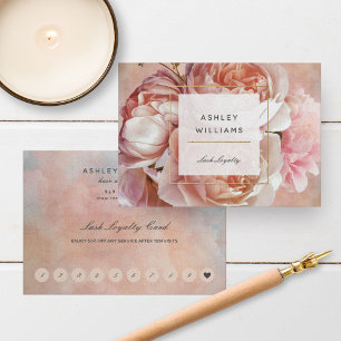 Blush Pink Floral Salon 10 Visit Loyalty Card