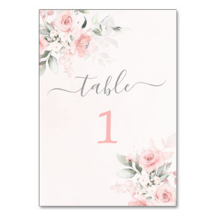 Blush pink floral Table card