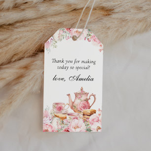 Blush Pink Floral Tea Party Thank You Favour Gift Tags