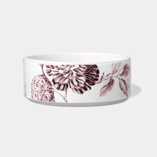 Blush Pink Floral Toile Customise Pet Name Bowl
