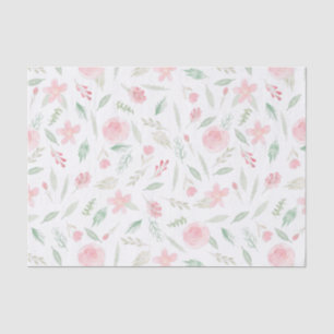 Blush Pink Floral Watercolor Tissue Paper