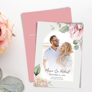 Blush Pink Floral Wedding Elegant Arch Save The Date