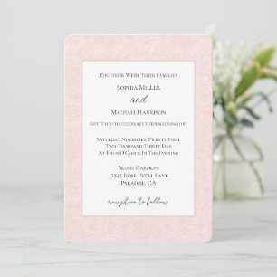 Blush Pink Floral Wedding Invitation