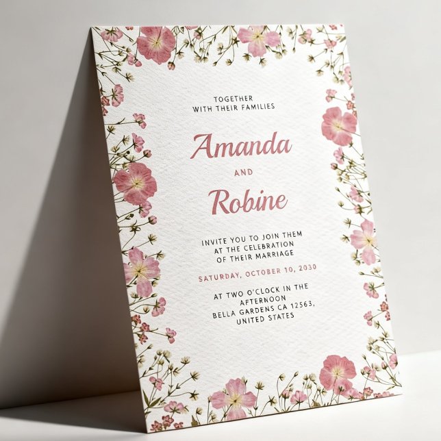 Blush Pink Floral Wedding Invitation (Creator Uploaded)